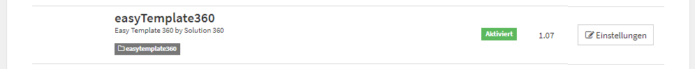 easyTemplate Einstellungen im JTL-Shop-Backend